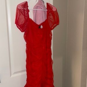 Red Ruffle Dress
